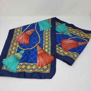Vintage Scarf with Bright tassel pattern 57"x11.5"